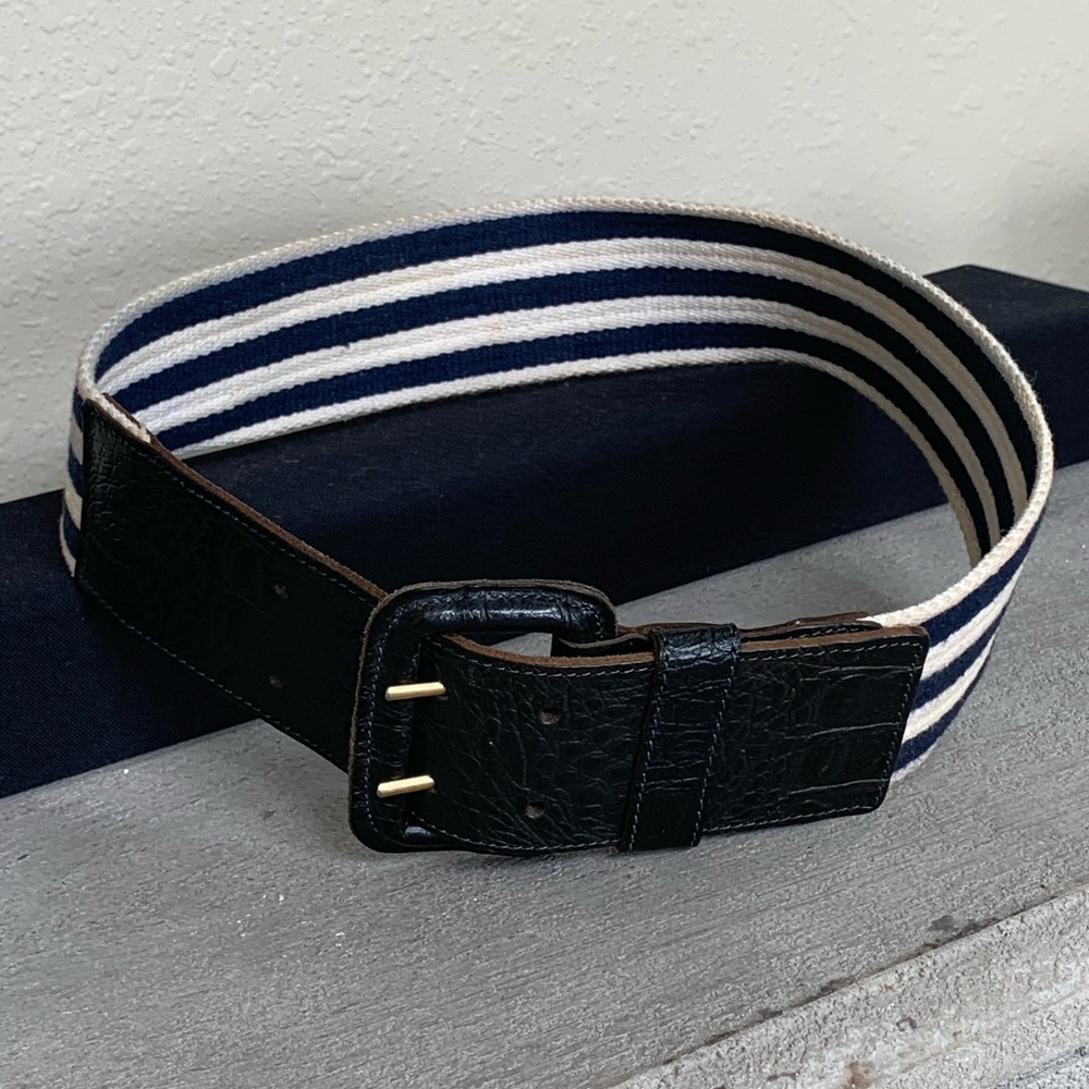 Leather and Cotton webbing belt